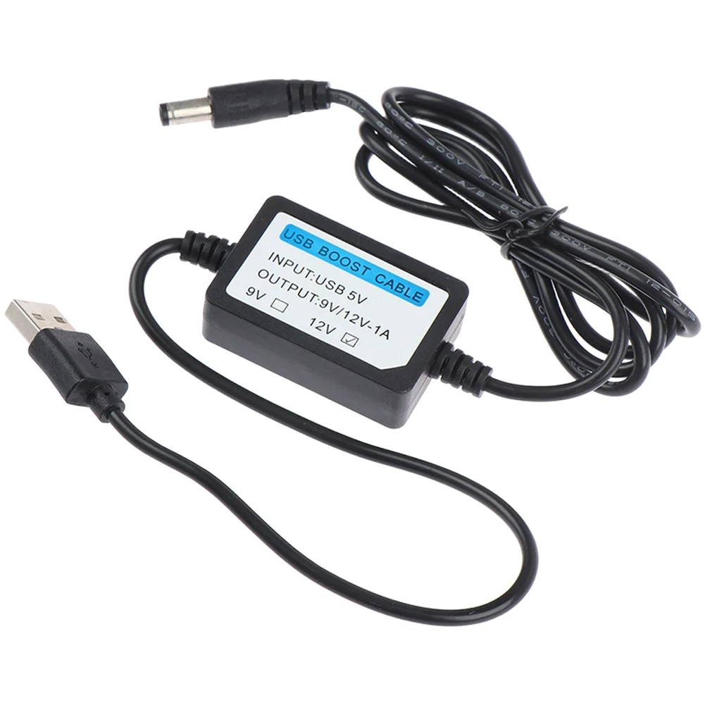 Black 1.USB To DC 5V 9V 12V Step Up Power Cable For Router Modem Battery Pack Voltage Converter