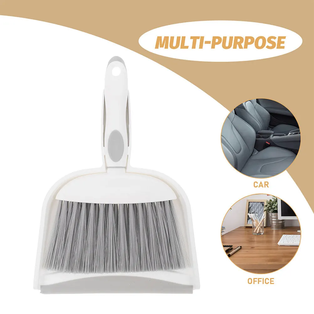 

1Set Mini Broom Dustpan Set Portable Desktop Cleaning Kit for Keyboard Car Interior Gaps Resistant PP Material Space