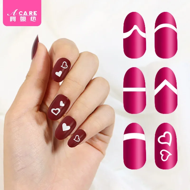 DX01/Manicure Franse Stijl Nagelstickers/A1PQ4-Smile Sticker Sjabloon Hulpgereedschap Fancy Modellering Nagel Maken Gemakkelijk Ope