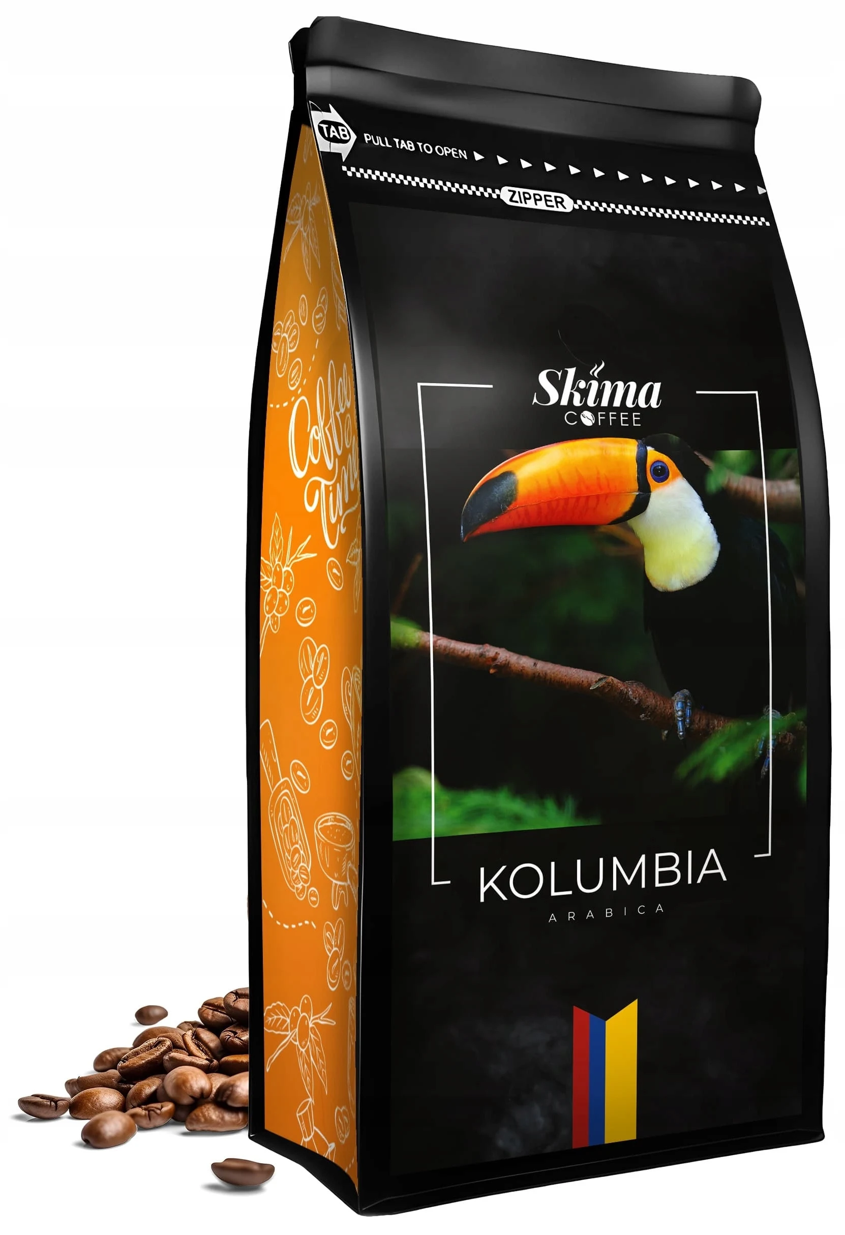 Kawa ziarnista 500g KOLUMBIA 100% ARABICA Świeżo Palona do ekspresu SkimaCoffee + GRATIS