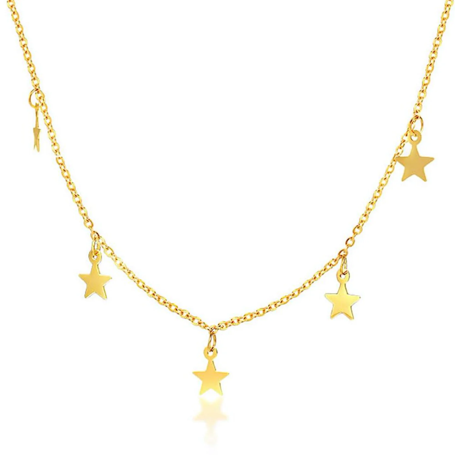 Gold Stainless Steel Star Cascade Princess Necklace for Her