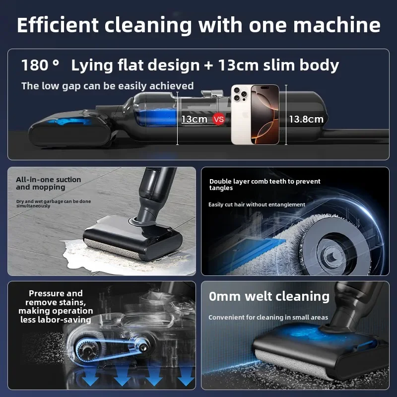 Washing  suction and towing machine automatic cleaning welt mopping lying flat sweeping mopping machine new