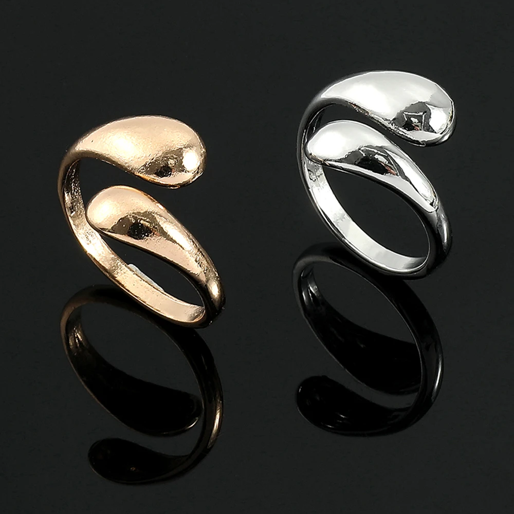 Fashion Luxury Simplicity Water Drop Rings Women Couples Engagement Rings Jewelry New Trendy Party Accessories Gifts