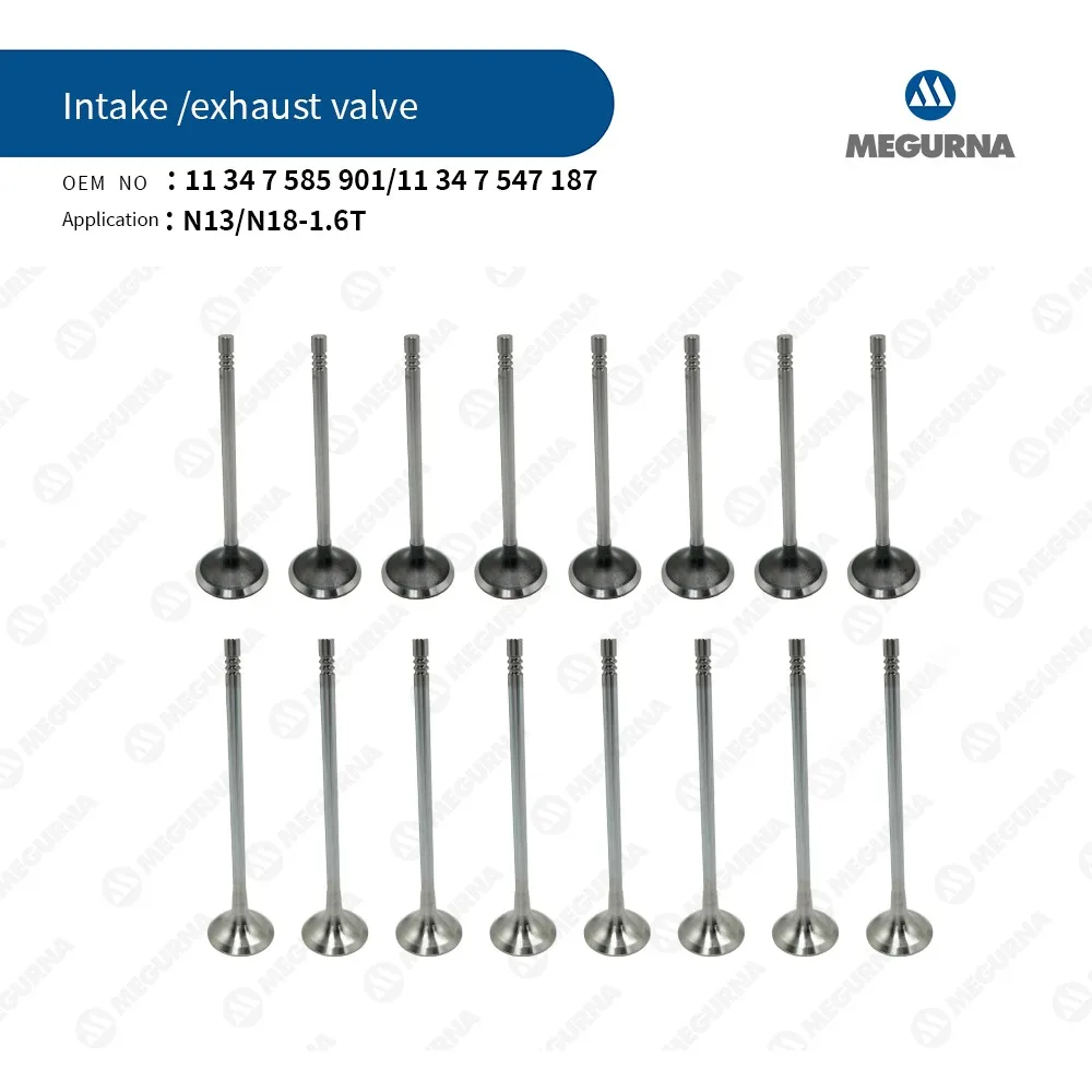 16pcs Intake&Exhaust Valve Kit Fit N13 N14 N18 1.6T Gas For BMW F20 F21 120i F30 F31 316i 320i MINI R55 R56 R57 R58 R59 R60 R61