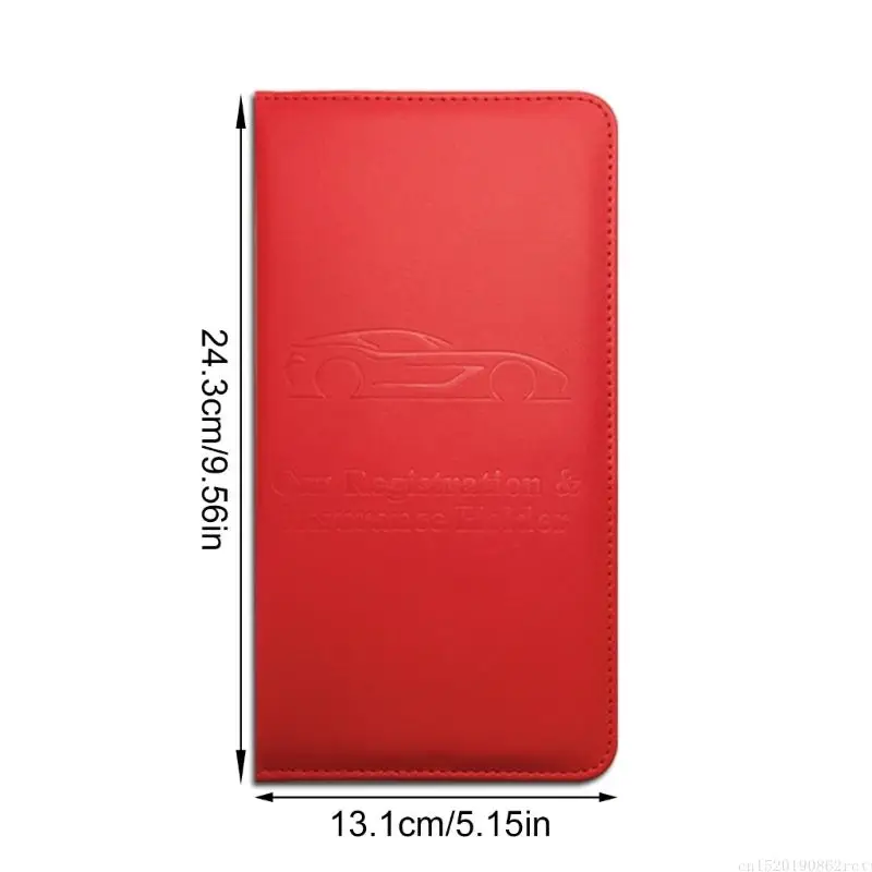 D5BB 防水車ドキュメントオーガナイザー レザー車両登録ホルダー 5x9.56インチ