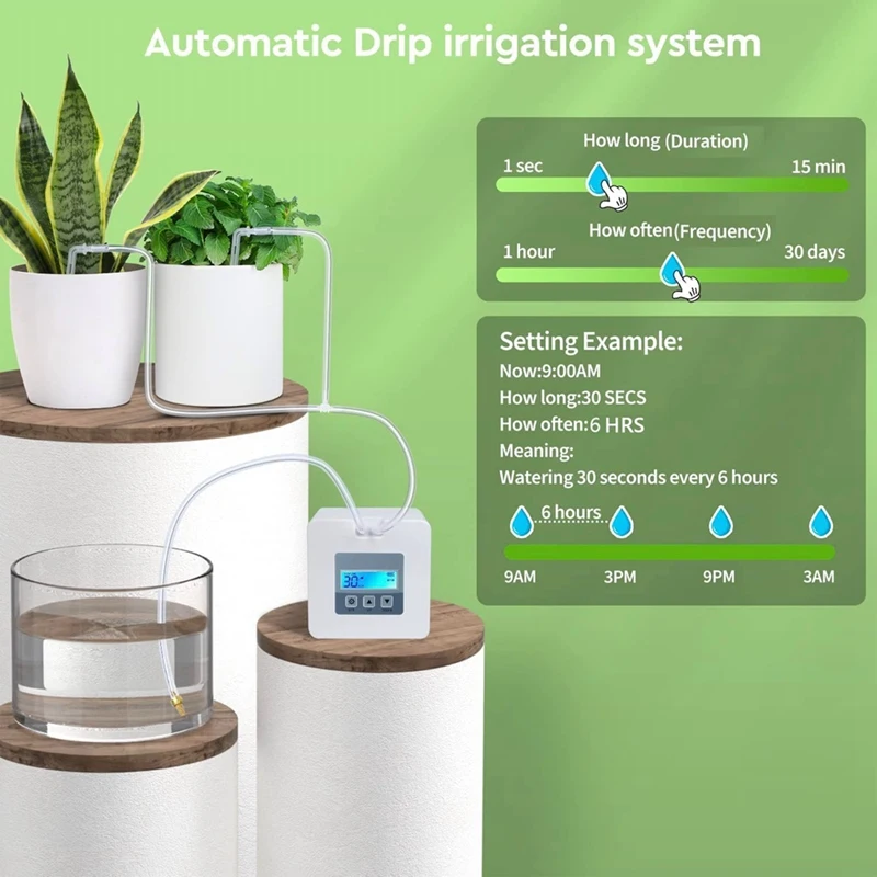 Automatic Irrigation System DIY Automatic Drip Irrigation Kit With Timer, USB Power Operation