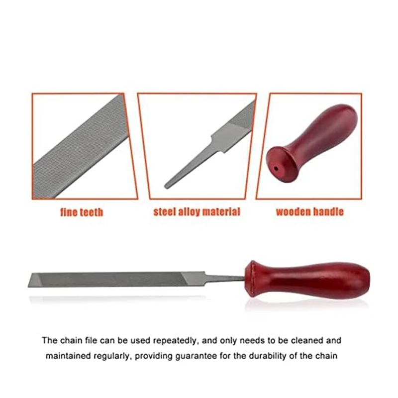 12Piece Chainsaw File, Chainsaw Sharpener Kit Round Chainsaw File Depth Gauge Quick Check Gauge