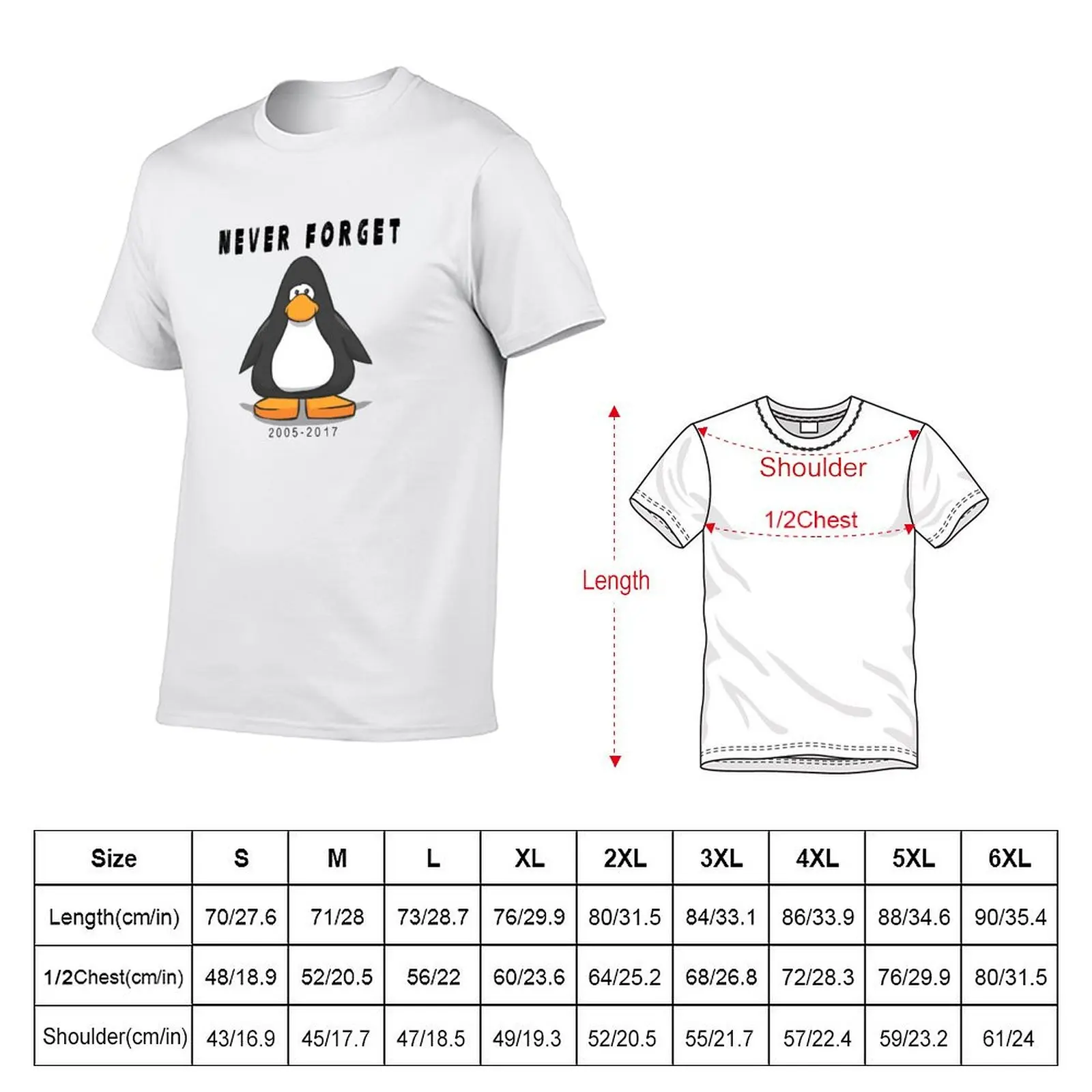 Club Penguin Never forget T-Shirt t shirts with prints t shirt man casual man t shirt summer T-Shirt