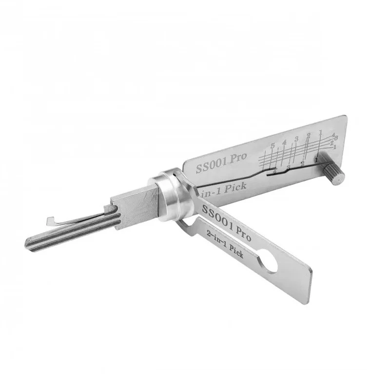 For Lishi Yale Picks Picking SS001  2 in1 Tools Master Key Decoder Micha Decoder Hooks Topolines To Open