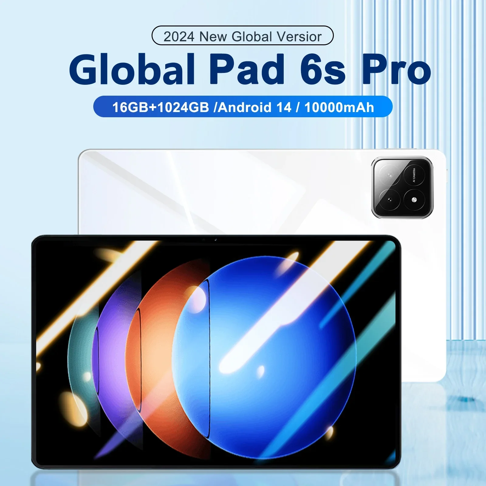 

Original Pad 6S Pro Tablet 10.1 inch Android 14 Global Snapdragon 8gen2 16GB+1024GB 10000mah 5G Dual SIM WIFI HD Full Screen "