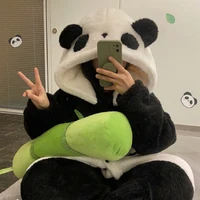 Women's Onesies Flannel Cosplay Costume Dinosaur Panda Fox Animal Pajama Cartoon Hooded Sleepwear Halloween Christmas Nightdress - Image 6