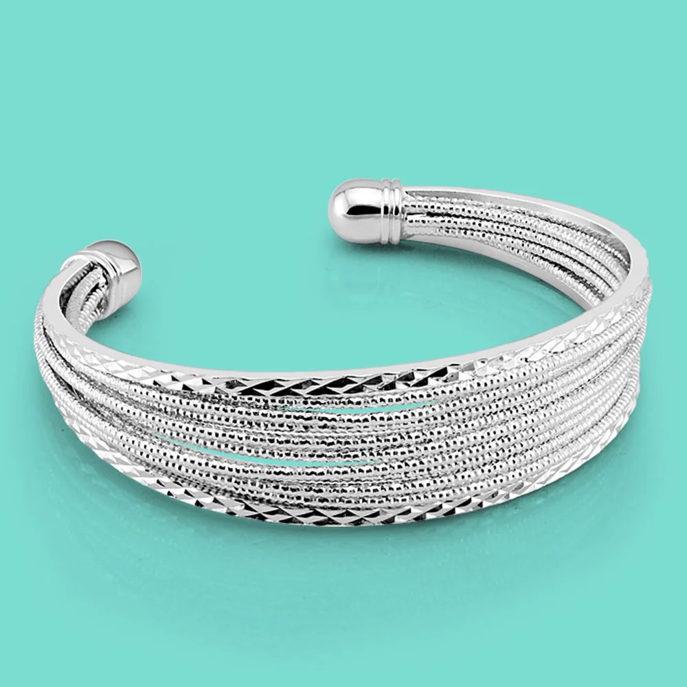 

Creative Women's 925 Sterling Silver Bracelet Open Bangle Bracelet Adjustment High Quality Wrist Jewelry Mother's Day Gift