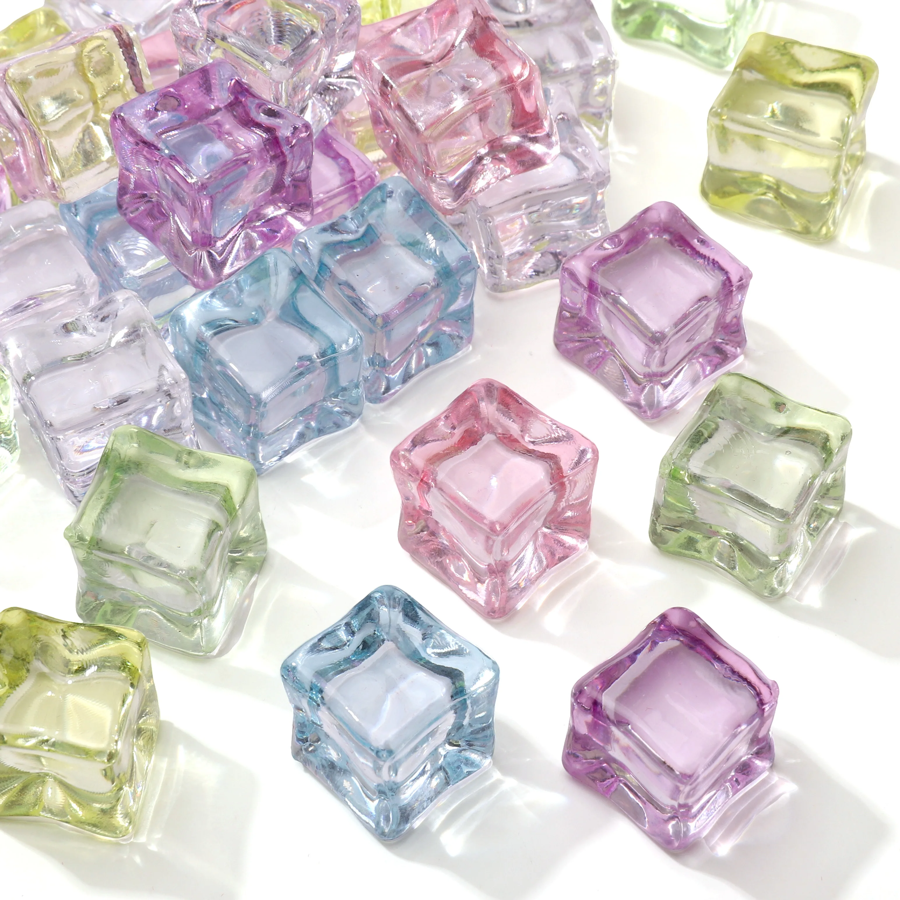 

Colorful 18mm Plastic Icubes Acrylic Simulation Ice Cubes Transparent Square Plastic Crystal Stones Bar Accessories Jewelry Deco