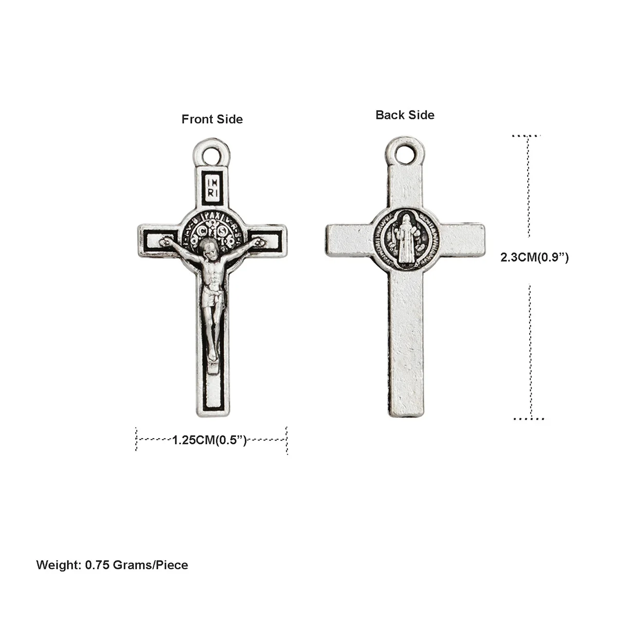 ديالو 50 قطعة طرد الأرواح سانت بنديكت ميدالية المعلقات الكاثوليكية الصليب المسيح يسوع الصليب دلايات قلادة لتقوم بها بنفسك مجوهرات اكسسوارات
