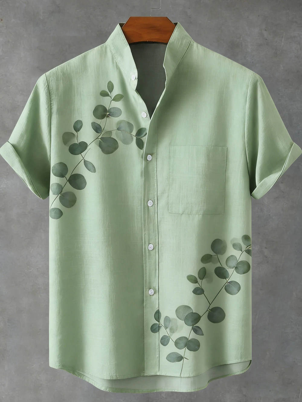 

Мужская повседневная льняная рубашка с 3D-принтом «Зеленые растения и цветы», новинка весны 2026 года, гавайская одежда для отпуска и активного отдыха