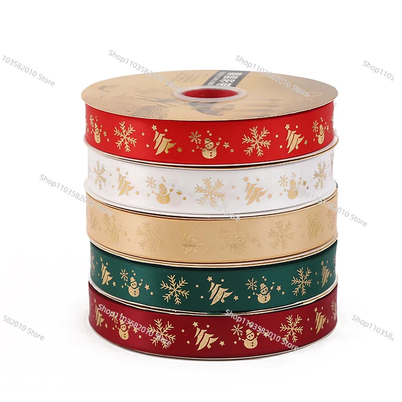 

Рождественская лента-бант для волос, сырье для рукоделия, лента для упаковки подарков, аксессуары для головных уборов