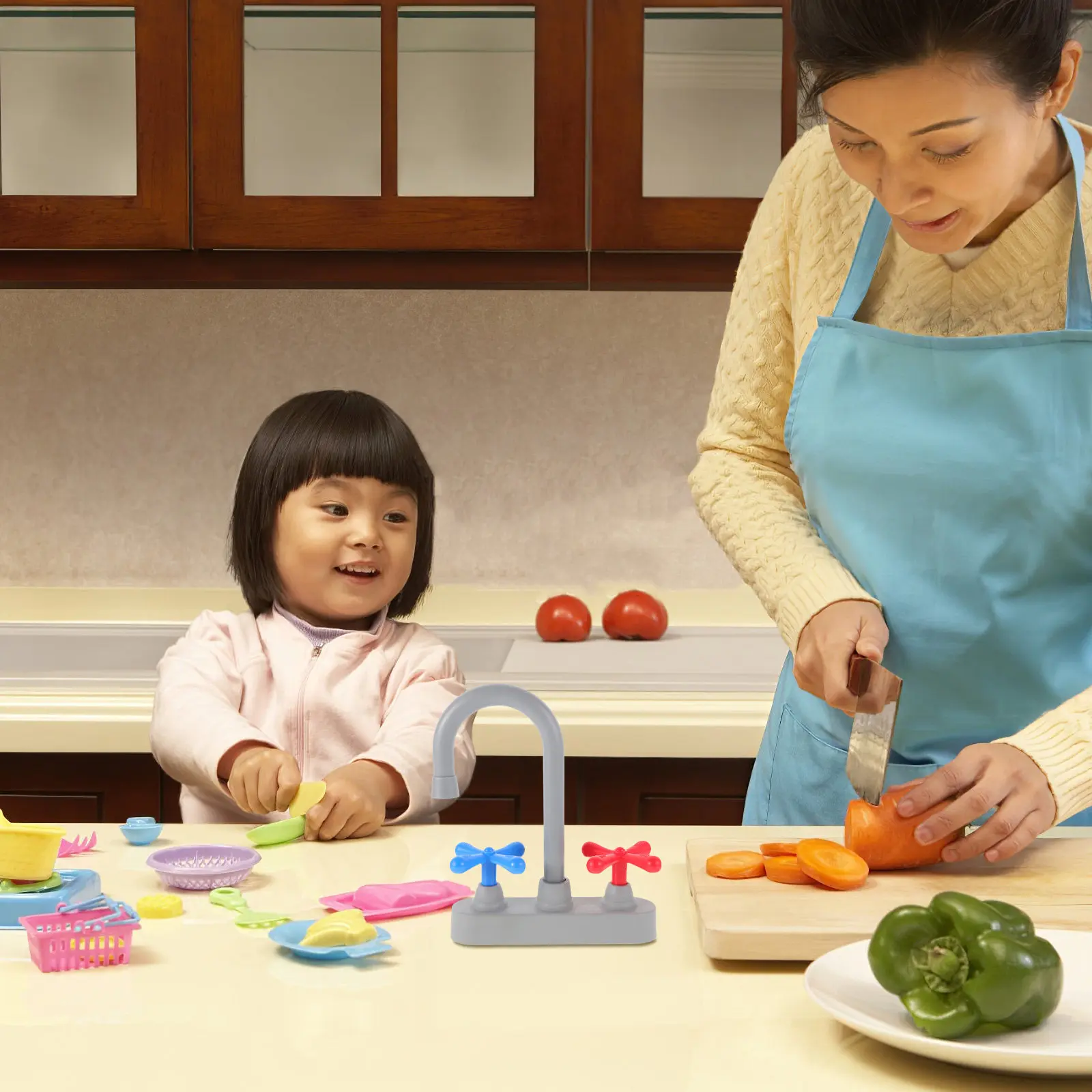 

Simulation Kitchen Faucet Pretend Play Sink Attachment Portable Lightweight Design for Preschool Home Outdoor Role Playing