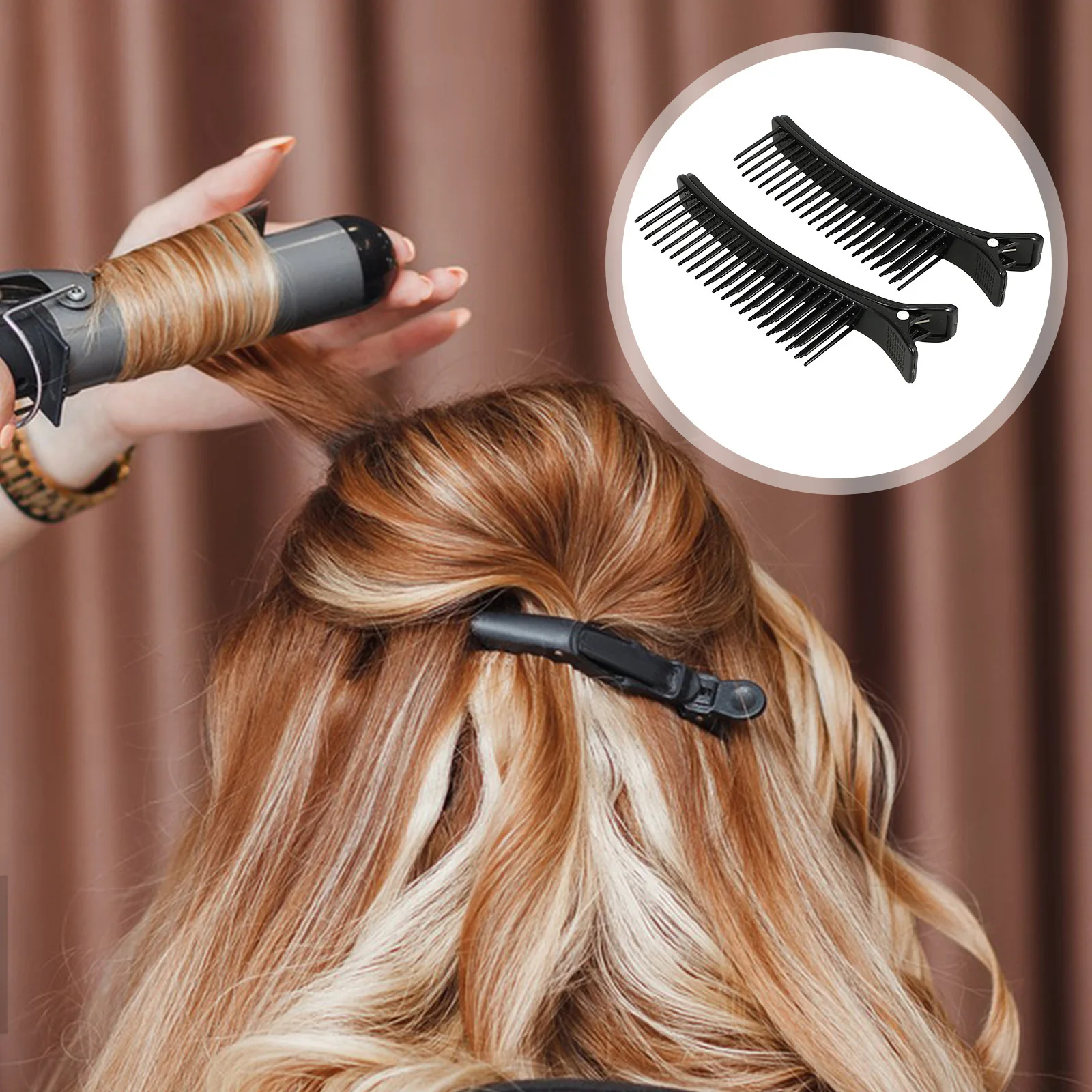 

2pcs Hairdressing Dyeing With Comb Cutting Clips For Styling Styling Hair Salon Clip With Comb Tools Salon Hair Clips