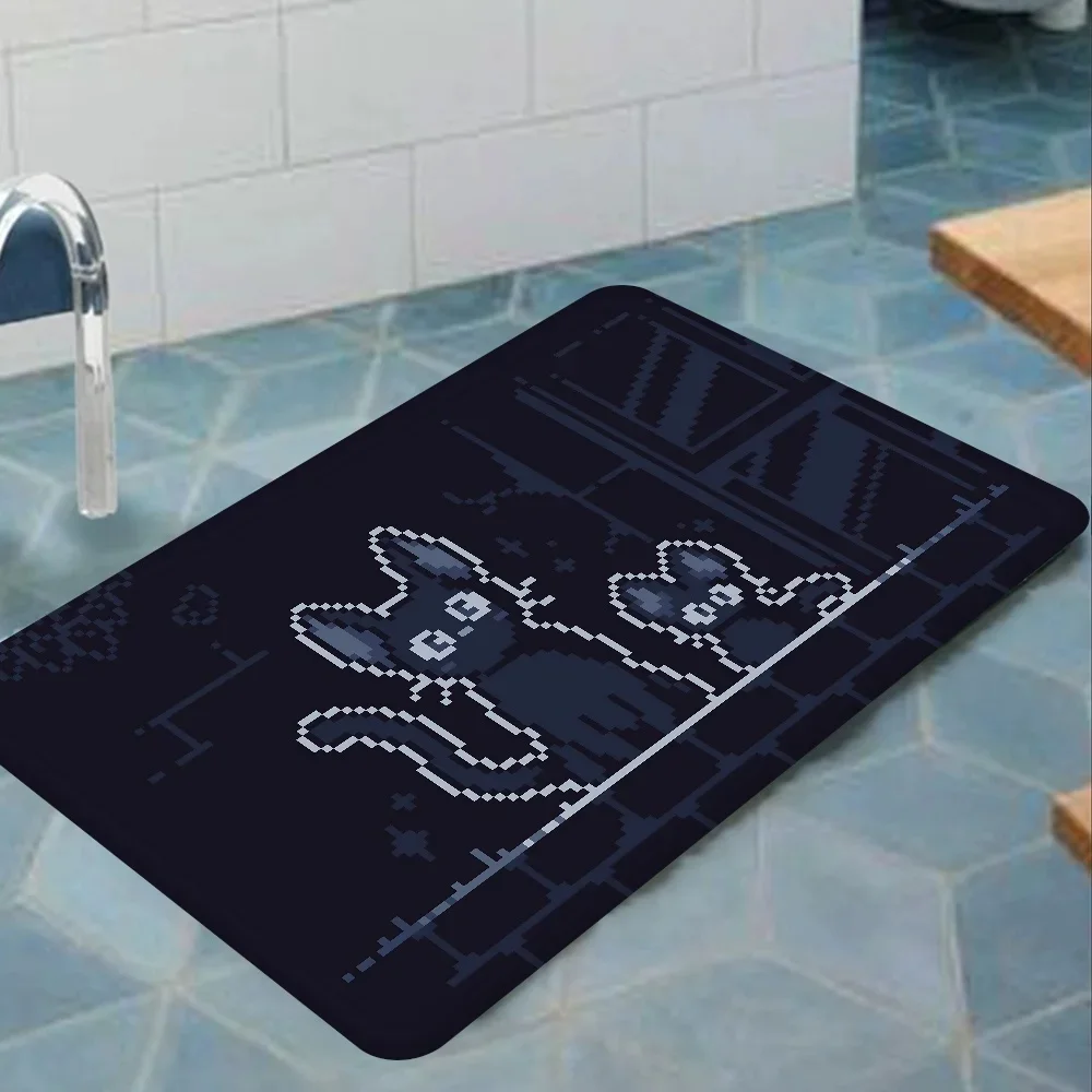 Vikama Cute Kitten Nordic-Style Home Floor Mat For Bathroom, Bedroom Decoration Pad, Door Mat, Floor Mat, Kitchen Home Carpet