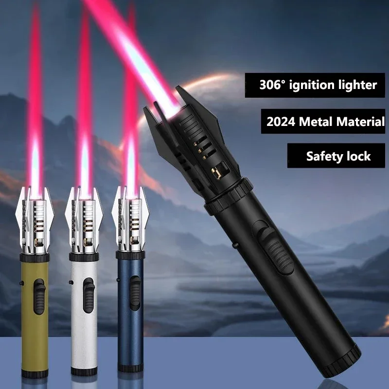 New Scepter Planet Lightsaber Spray Gun Windproof Inflatable Cigar Lighter Outdoor Barbecue Ignition Gun Men'S Gift 2024 Smoking