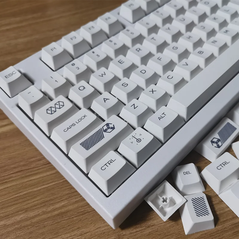 Keycaps Original Height PBT Minimal White Heat Sublimation Adaptation Razer 61/68/84/87