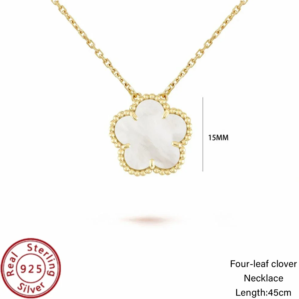 2024 Vogue S925 Sterling Silver Van Cleef Single Flower Necklace, Premium Chic, Elevates Glamour, Affordable Luxury