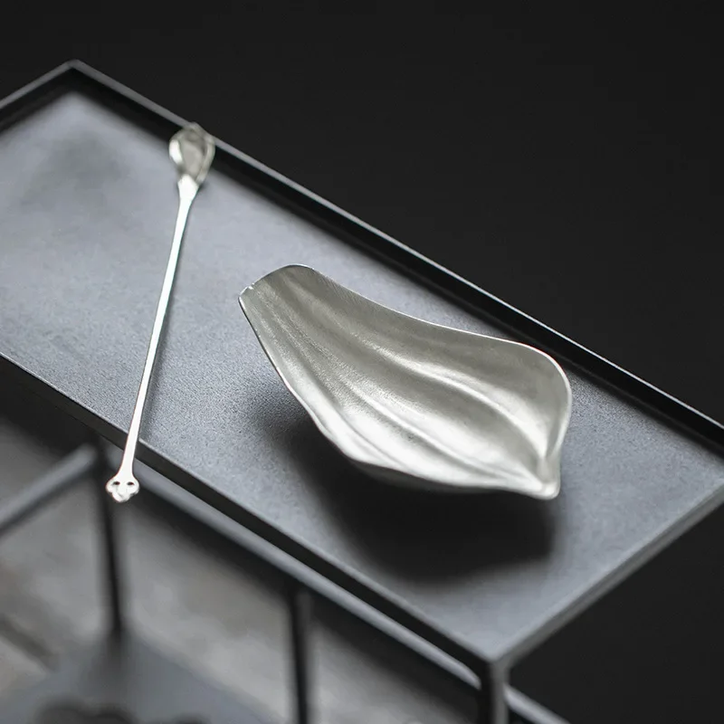 Zen Tea Handmade Tin Lotus Appreciation Tea Awakening TeaWare TeaSpoon Kung Fu TeaSet Tea Ceremony Accessories Ornaments Craft