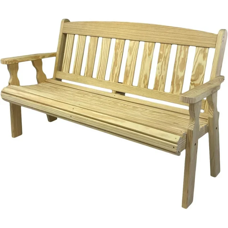 

Amish Heavy Duty 800 Lb Mission Pressure Treated Garden Bench(5-Foot, Unfinished)