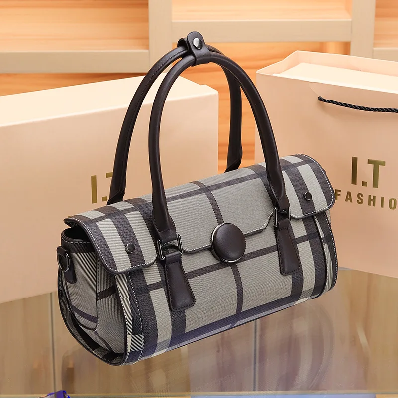 

Internet famous retro Boston women's bag, spring and summer single shoulder diagonal cross cylindrical handbag, casual and versa