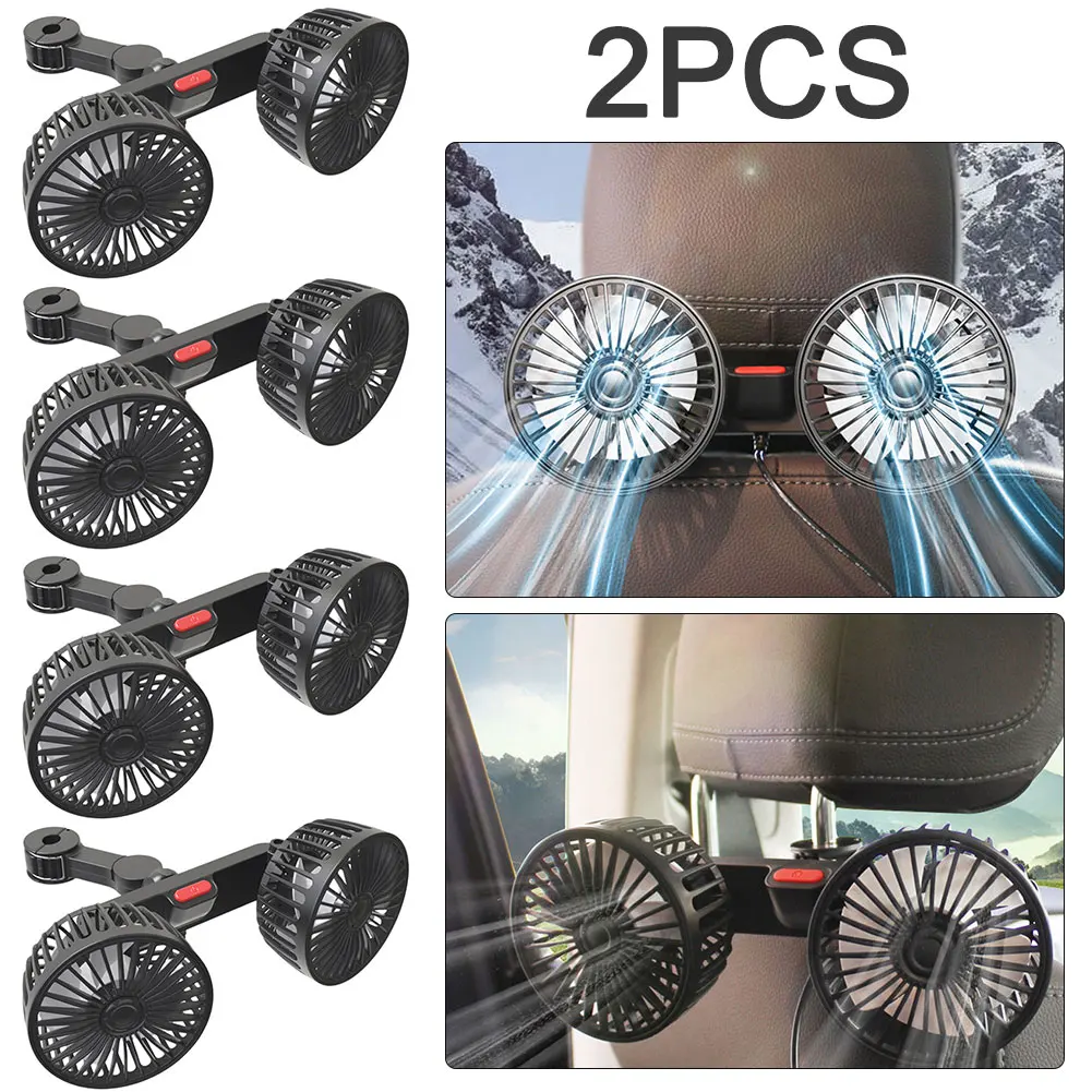 

Автомобильный вентилятор для подголовника 12В/24В, двухголовочный, мощный, для легковых автомобилей и внедорожников