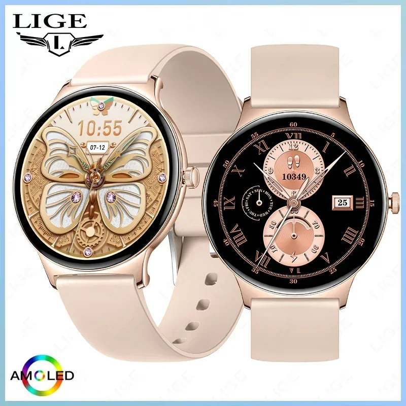 

LIGE Ultra Thin 7.9mm Smart Watch Women 1.43inch AMOLED 466*466HD Pixel Display Always Show Time Call Reminder Smartwatch Ladies