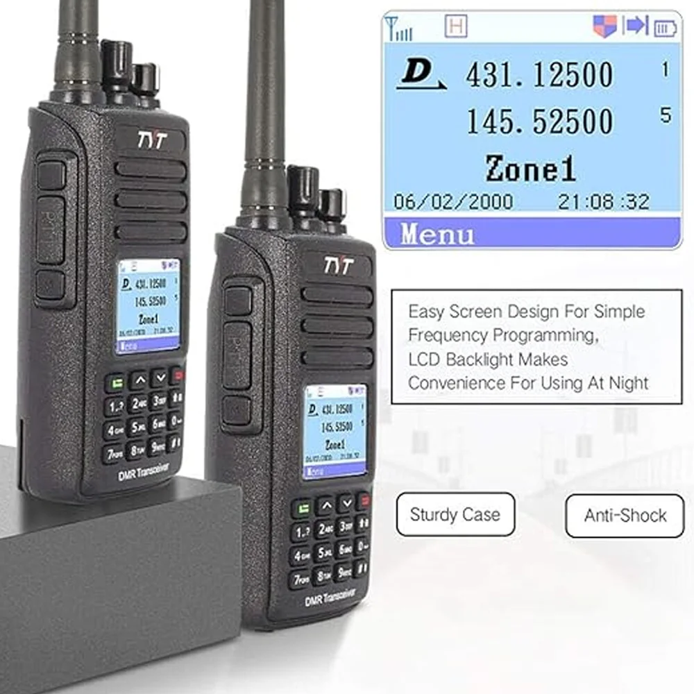 10W Walkie Talkie TYT MD-UV390 PLUS Aes256 Radio GPS IP67 Battery Optionele Waterproof VHF/UHF Dual Band Digitale Walkie Talkie