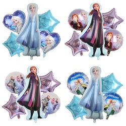 5pcs Disney Frozen Princess Balloons Elsa Anna Theme Aluminum Foil Balloon Baby Shower Girl Birthday Party Decoration Toy Globos