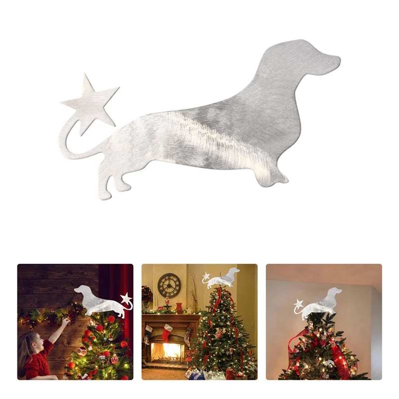 Pet Christmas Tree Topper Decoration Christmas Tree Topper With Star Event Dress Dachshund Star