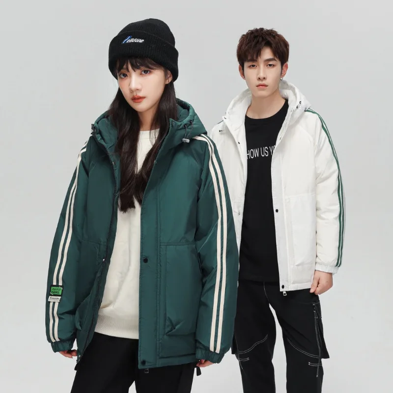 Men Winter Jacket Couple Down Thicken Short Style Trendy Brand Bread Service Fashion Trend Coat Keep Warm Loose Windproof