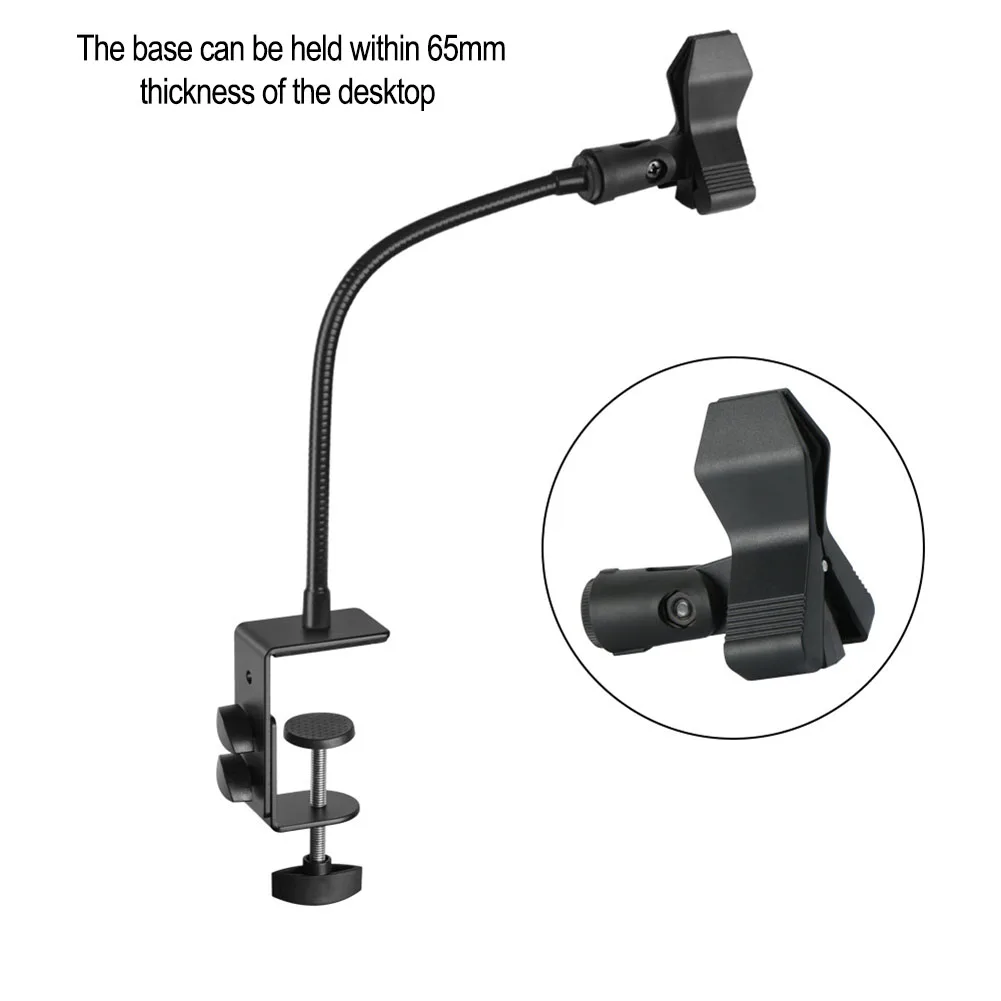 Broadcasting Microphone Stand Flexible Mic Stand 360-degree Rotation Adjustable Microphone Holder Internal Threading Adjustment