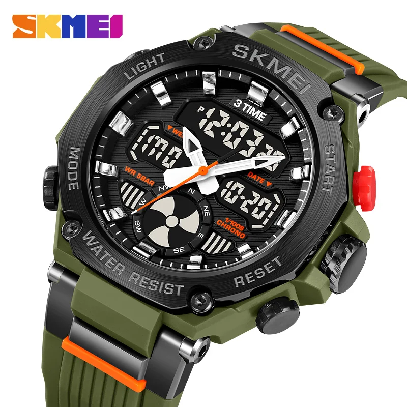 

SKMEI Dual Display Sport Fashion Watch Mens Chrono Casual 5Bar Waterproof Digital Wristwatches CountDown Male Alarm Reloj Hombre