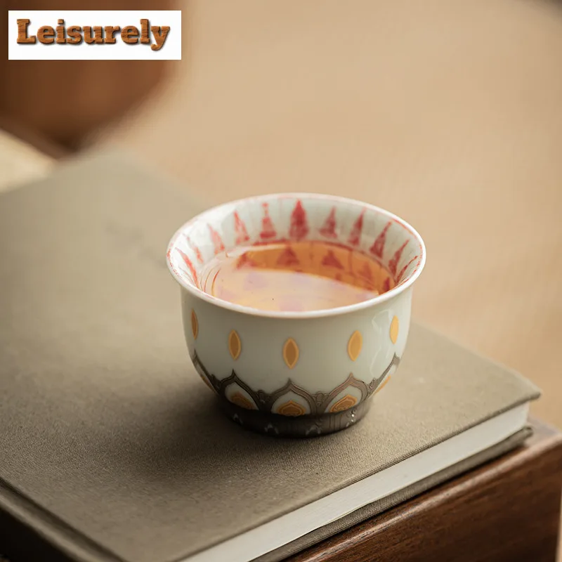 

100 мл Керамическая чайная чашка с растением, пепелом, Буддой, Трон лотоса, Эстетическая чайная чашка, образец чая, персональная чашка, чашжан, мастер-чашки, кафе, подарок