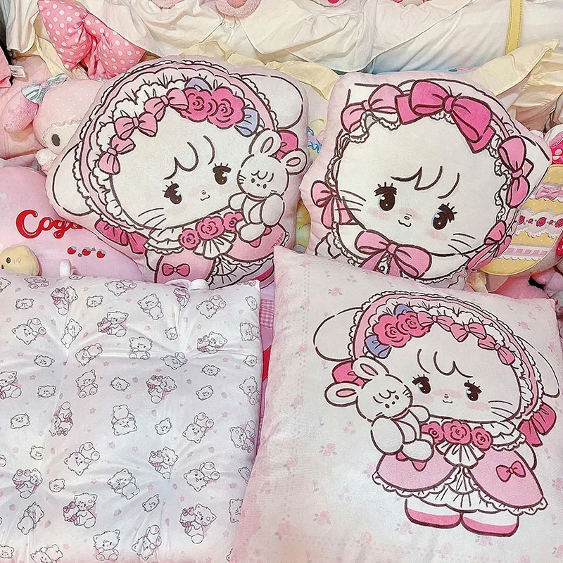 Kawaii Mikko Irregular Shapes Stuffed Pillow Room Bedding Cute Ornaments Plush Cushion Office Pillow Cartoon Decor Birthday Gift