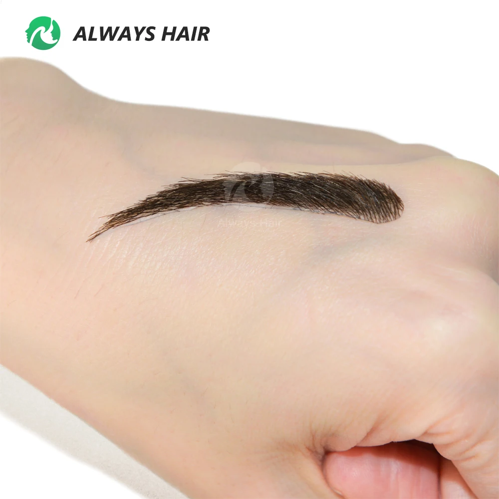 

Wholesales Style #10 Wide Injection PU False Eyebrows for Man Real Indian Human Hair Eyebrow Accept Custom