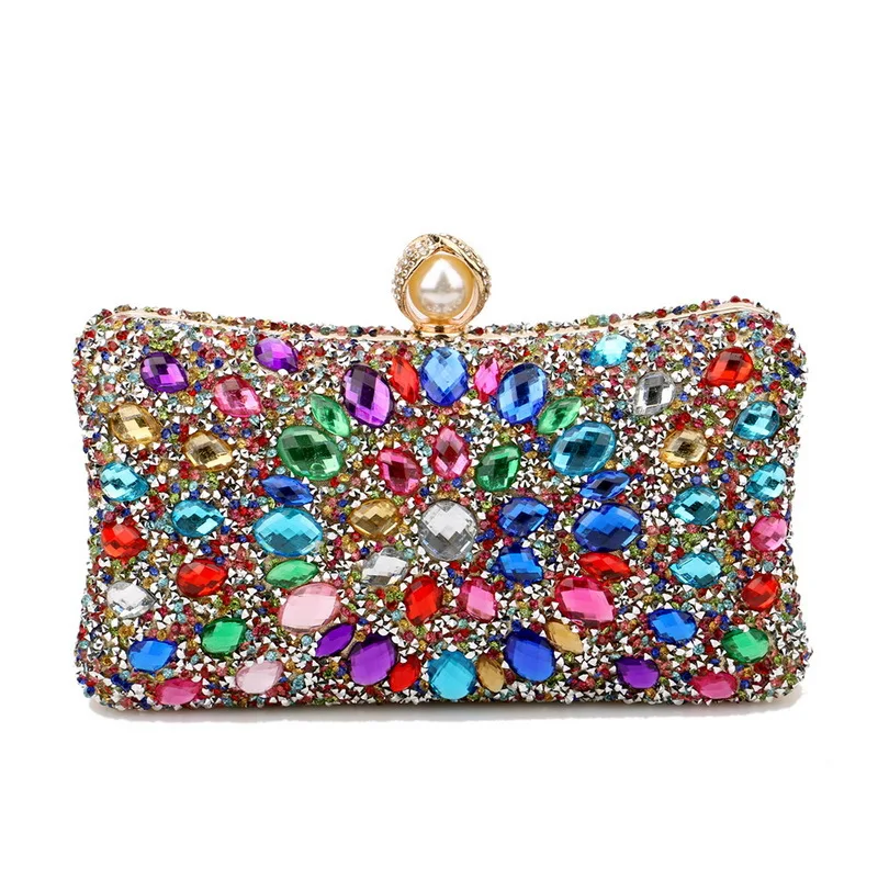 Rhinestone Evening Bag European & American Fashion Versatile Elegant for Wedding Dress & Prom Party Matching
