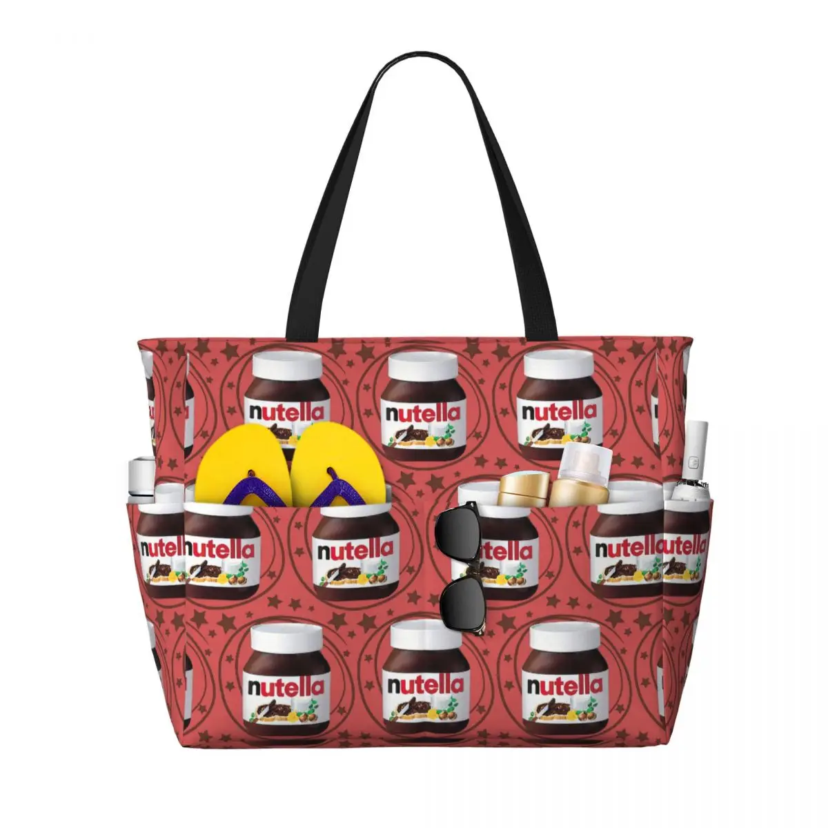 Nutella Swirls Beach Tote Bag Sport Gym Yoga Duffle Large Tote Bag Women Travel Bag Fitness bag