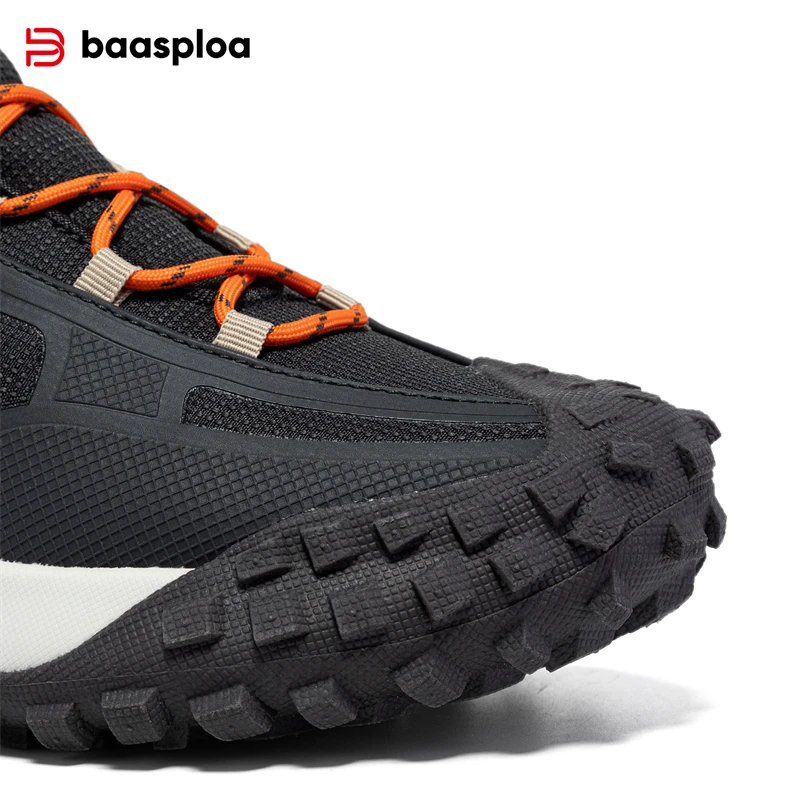 Baasploa Men Outdoor Sneakers Non-Slip Wear Resistant Hiking Shoes Male Quality Comfort Casual Walking Shoes Climbing Non-Slip