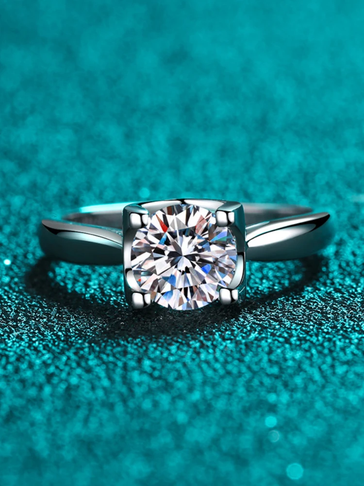 MoisaLuxe tienda oficial GRA Moissanite Plata Plata esterlina 925 versión coreana cabeza de toro clásica moda mujer anillo de diamante