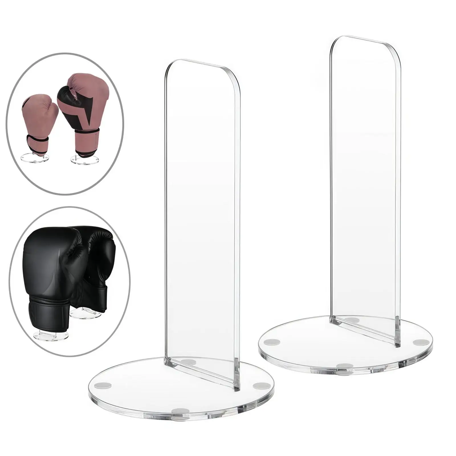 2Pcs Boxing Glove Display Stand Signature Gloves Holder, Compact Portable Vertical Display Rack for Personal, Game Room