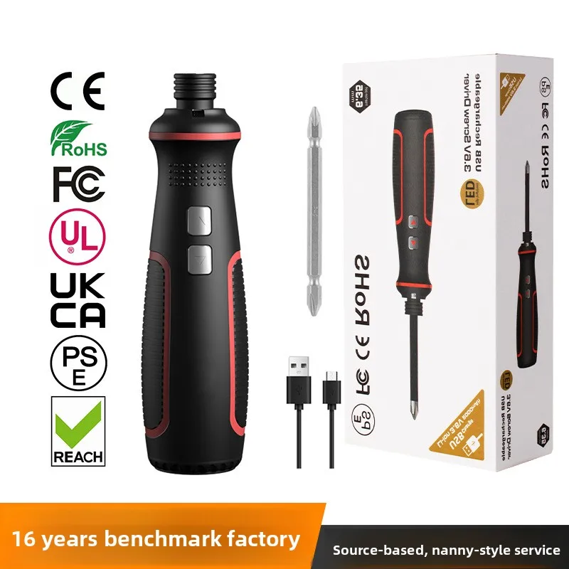 3.6V Cordless Electric Screwdriver Hand and Electric Dual Mode Mini Lithium Screwdriver with USB Charging LED Light 33-Hole Bit