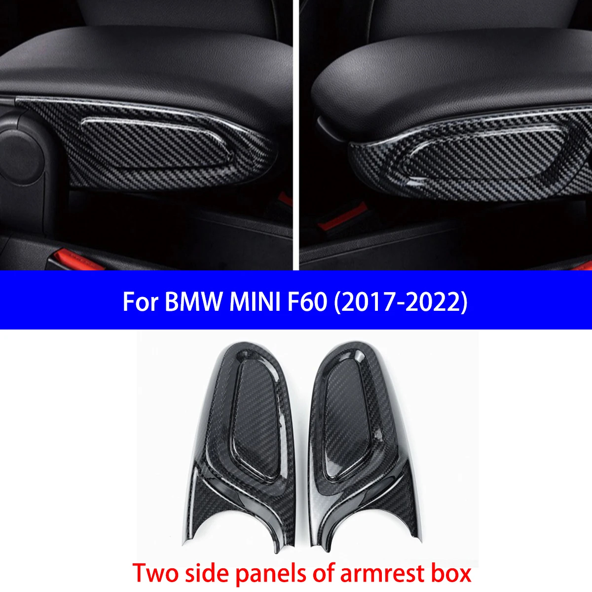 لسيارات BMW MINI R Series R55/56/57/58/59/F55/56/60 لوحة أدوات من ألياف الكربون الجافة/صندوق مسند الذراع/إطار مفتاح النافذة الأجزاء الداخلية #4