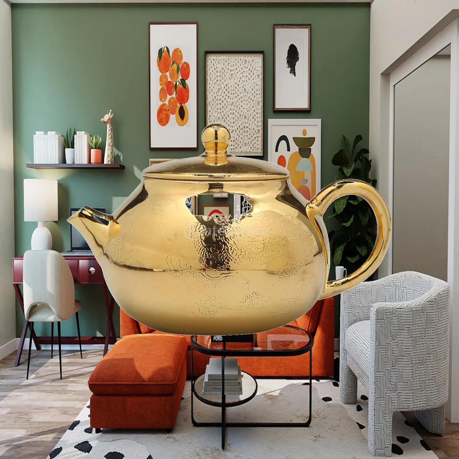 

150ml Tea Kettle Thickened Comfortable Grip Gifts Porcelain Tea Kettle Multiuse for Restaurant Home Tea Room Camping Living Room