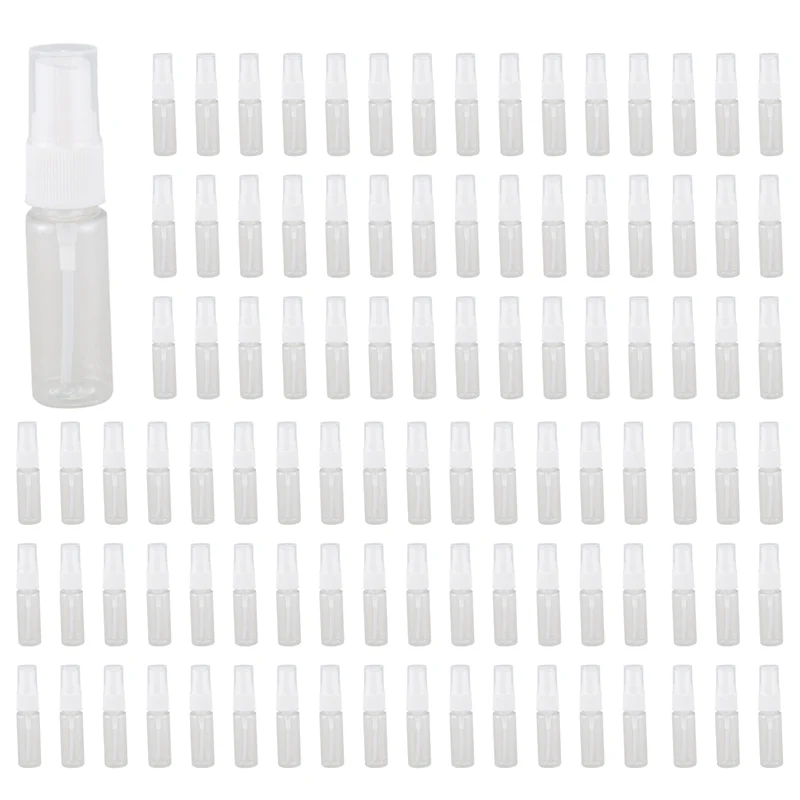 【PLAISIR】 Paquet de 300 bouteilles de pulvérisation vides en plastique transparent à brume fine avec chiffon de nettoyage en microfibre, récipient rechargeable de 20 ml