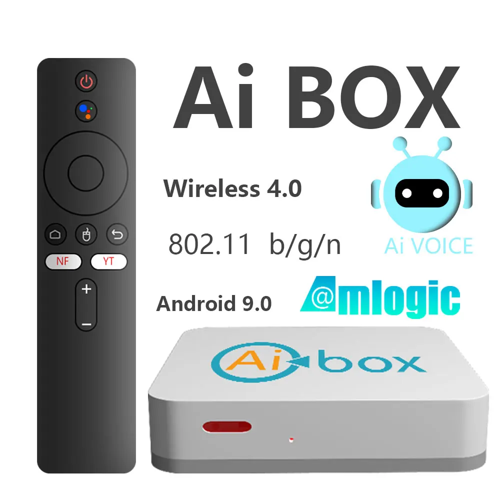 AI BOX Amlogic S905L3 Android TV Box 2.4&5G Wifi 3D Media Player Voice Remote AI-SR Smart Set Top Box 2G 8G Support AI Voice OTG